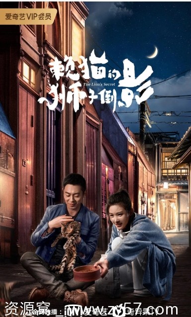 赖猫的狮子倒影海报